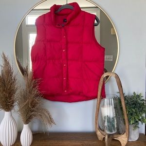 red vest puffer